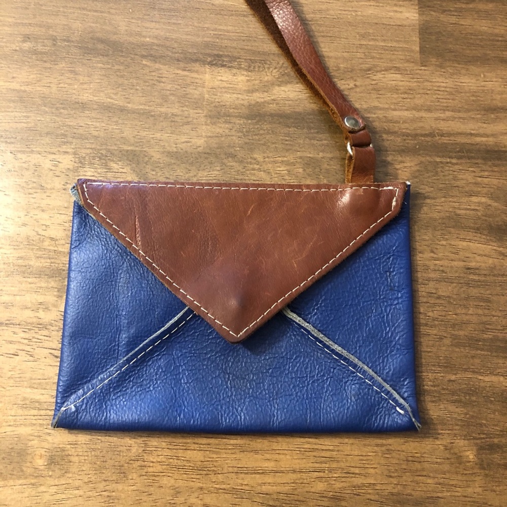 Handmade Leather Envelope Wristlet